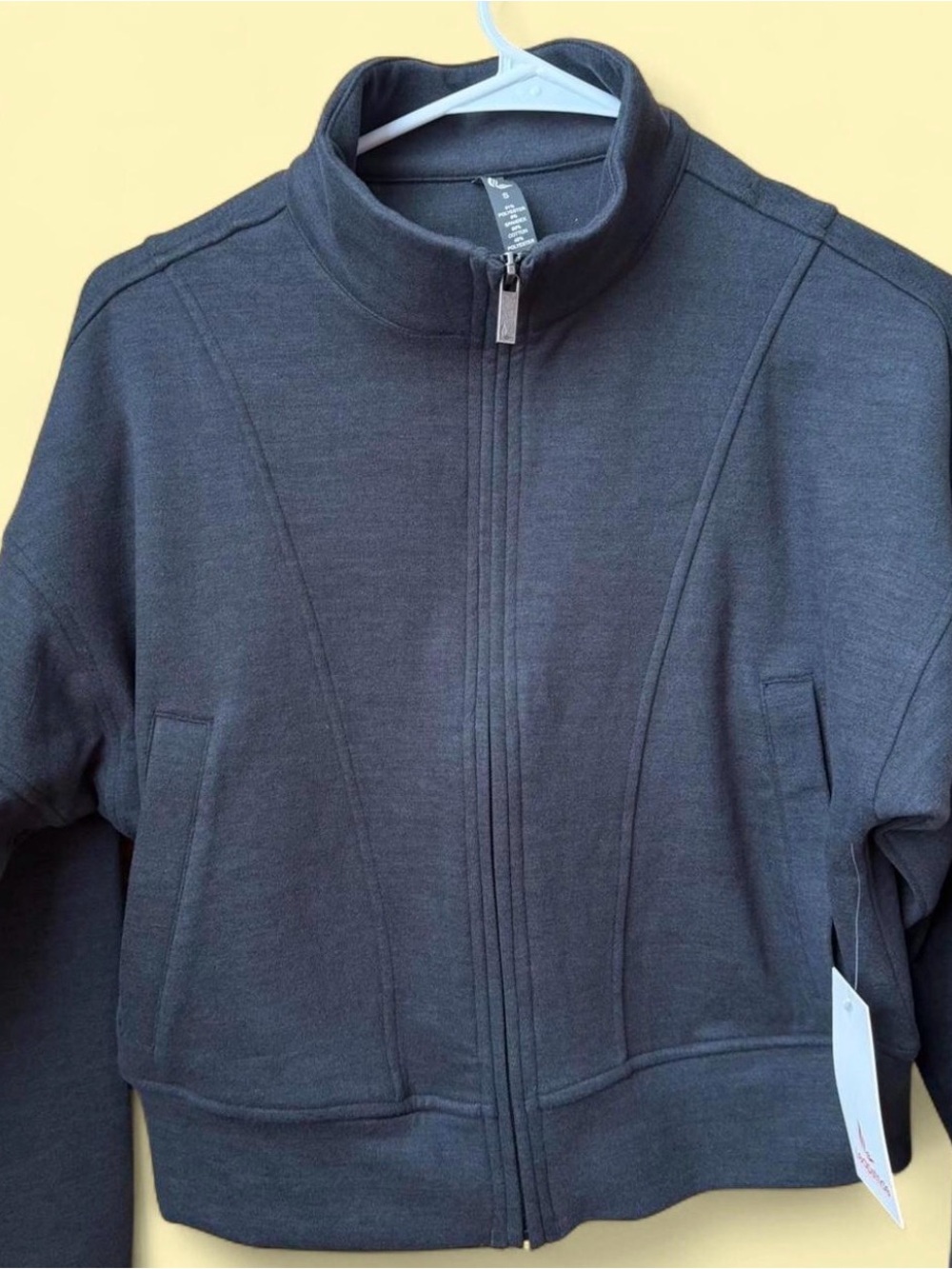 Women’s Dark Gray Zip-Front Varsity Jacket